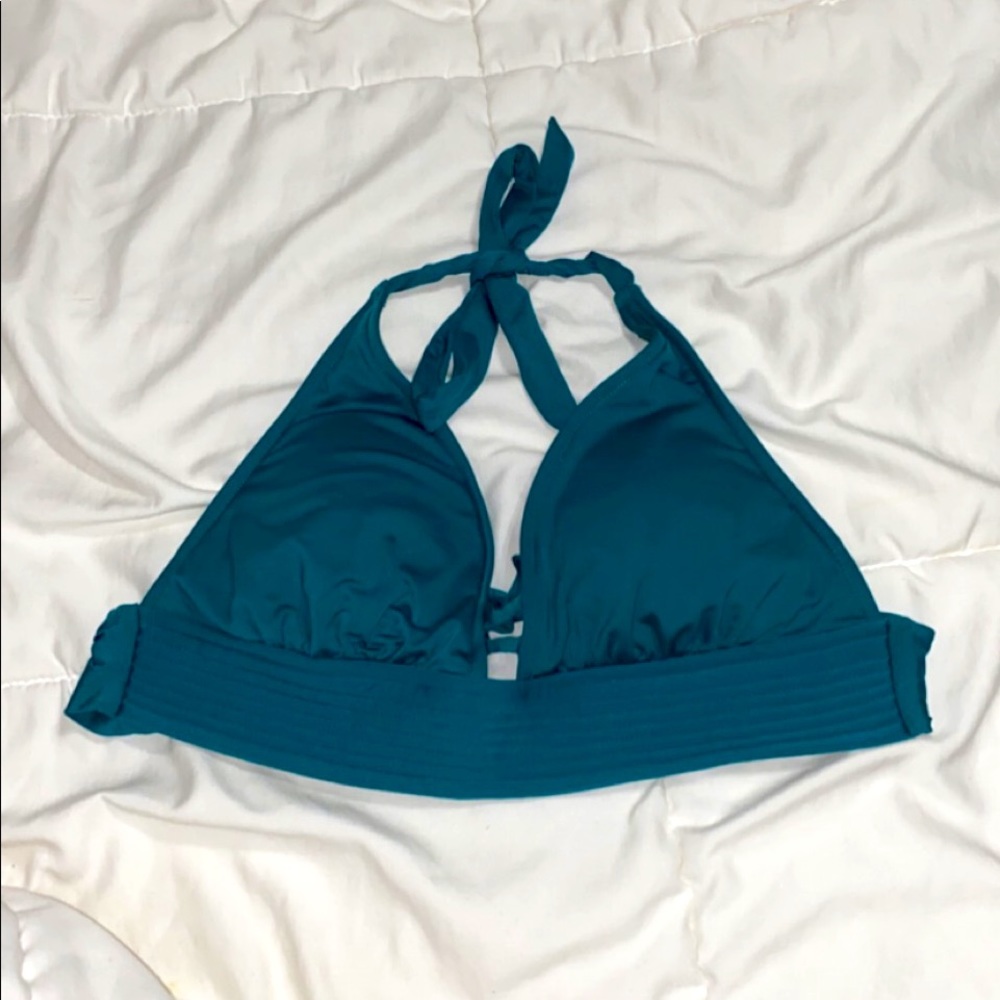 teal blue tie bikini top,with padding,size Medium